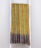 Ultra Soft Yellow Striped and Colorful Handloomed Throw Blanket