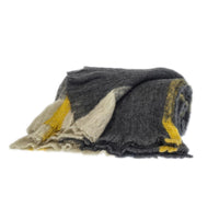 Charcoal and Gold Super Soft Handloomed Throw Blanket