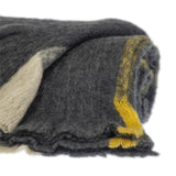 Charcoal and Gold Super Soft Handloomed Throw Blanket