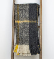 Charcoal and Gold Super Soft Handloomed Throw Blanket