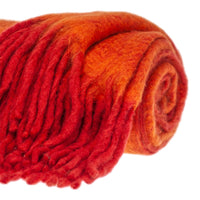 Luxury Orange and Red Handloomed Throw Blanket