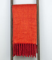 Luxury Orange and Red Handloomed Throw Blanket