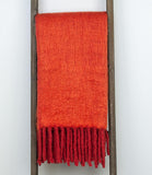 Luxury Orange and Red Handloomed Throw Blanket