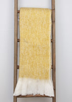 Supreme Soft Yellow and White Herringbone Handloomed Throw Blanket