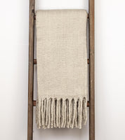Luxury  Beige Handloomed Throw Blanket