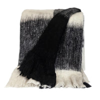 Charcoal and Ivory Super Soft Handloomed Throw Blanket