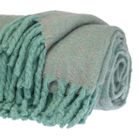 Luxury Aqua and Gray Handloomed Throw Blanket