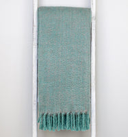 Luxury Aqua and Gray Handloomed Throw Blanket