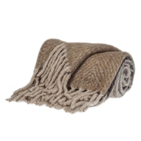 Boho Chic Brown and Gray Chevron Handloomed Throw Blanket