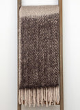 Boho Chic Brown and Gray Chevron Handloomed Throw Blanket