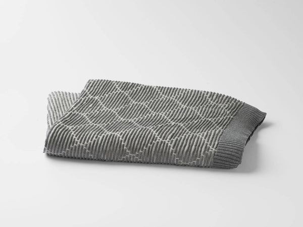 Lux Tex Dark Gray Organic Cotton Knit Throw Blanket