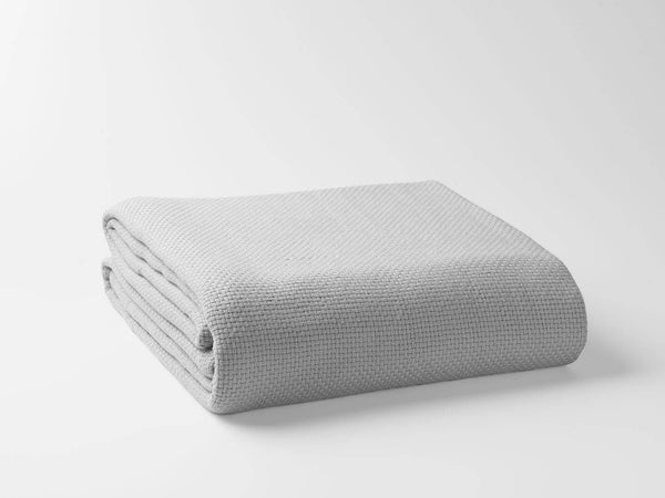 Gray Premium Organic Cotton Basket Weave Queen Size Blanket