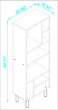 Iko 60" White Modern Abstract Open Shelving Unit