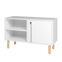 Iko White Modern Sideboard Open Cubbie Cabinet