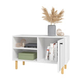 Iko White Modern Sideboard Open Cubbie Cabinet