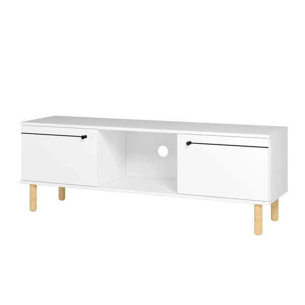 Iko White Modern TV Stand Media Center with Cabinets