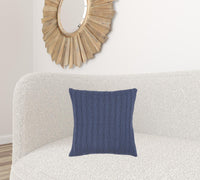 Blue Knit Sweater Stripe Down Throw Pillow