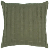 Olive Green Knit Sweater Stripe Down Throw Pillow