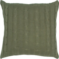 Olive Green Knit Sweater Stripe Down Throw Pillow