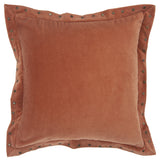 Rust Orange Embellished Flange Down Throw Pillow