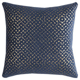Navy Gold Cross Hatch Pattern Throw Pillow