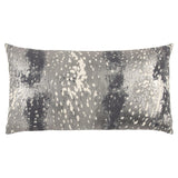 Gray Silver Metallic Abstract Pattern Lumbar Pillow