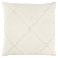 Ivory Pin Tuck Diamond Pattern Throw Pillow