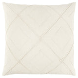 Ivory Pin Tuck Diamond Pattern Throw Pillow