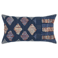 Indigo Geometric Diamonds Lumbar Pillow