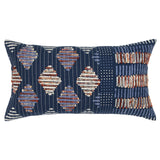 Indigo Geometric Diamonds Lumbar Pillow