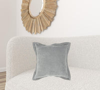 Gray Pin Tucked Flange Modern Throw Pillow