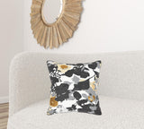 Black White Abstract Impressionistic Throw Pillow