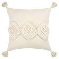 Beige Textured Diamond Trio Throw Pillow