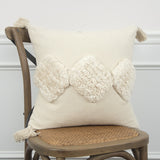 Beige Textured Diamond Trio Throw Pillow