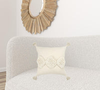 Beige Textured Diamond Trio Throw Pillow