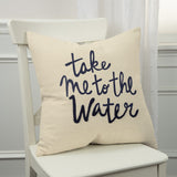 Navy Natural Take To The Water Throw Pillow