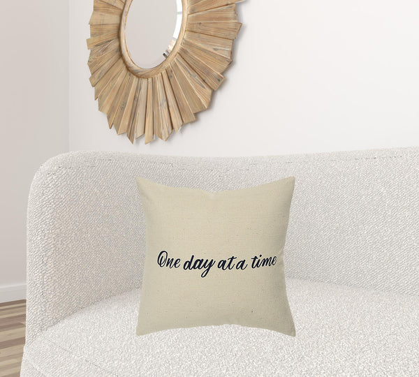 Black Taupe Canvas One Day Throw Pillow