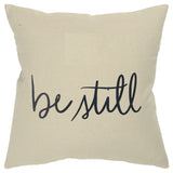 Black Taupe Canvas Be Still Throw Pillow