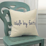 Black Taupe Canvas Walk by Faith Throw Pillow