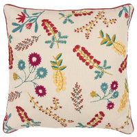 Pink Red Floral Bud Textural Throw Pillow