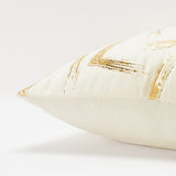 Ivory Gold Foil Geometric Stroke Throw Pillow