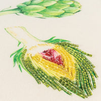 Lemon Green Artichoke Embroidered Lumbar Pillow