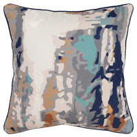 Gray Navy Abstract Printed Throw Pillow