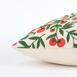 Red Green Cherry Tree Printed Lumbar Pillow