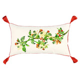 White Red Spring Greenery Lumbar Pillow