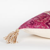 Pink Textured Diamond Velvety Lumbar Pillow