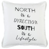 Black and White North South Font Play Throw Pillow