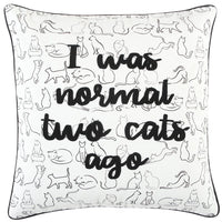 Black and White Cat Postures Throw Pillow