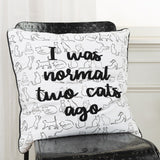 Black and White Cat Postures Throw Pillow