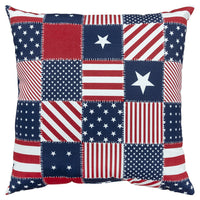 Red Blue American Flag Indoor Outdoor Throw Pillow